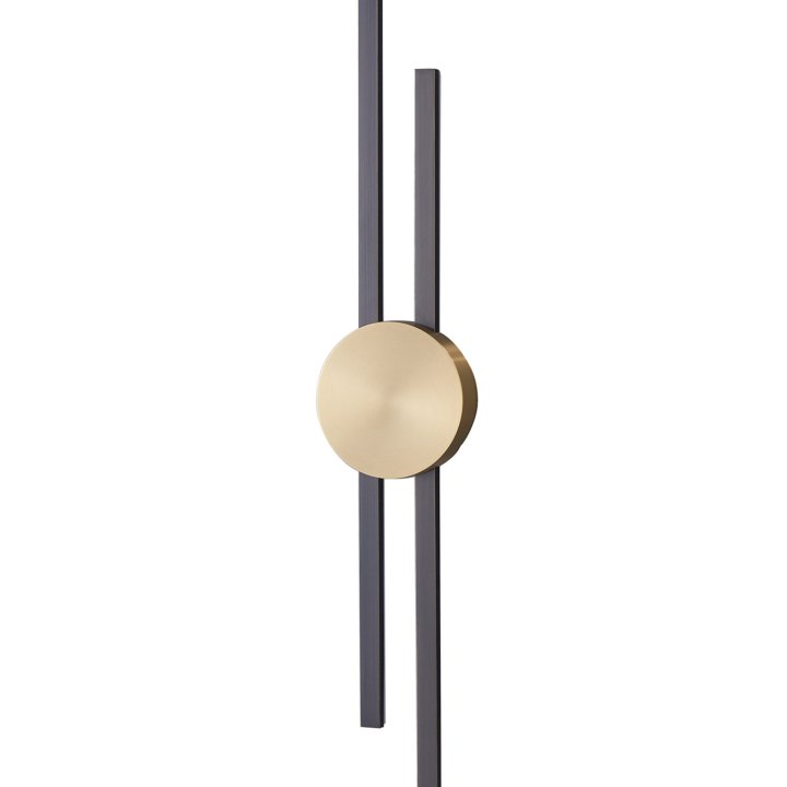 Lampa ścienna LED CENTRO czarny i mosiądz 92 cm - elegancki kinkiet