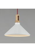 Lampa wisząca NORDIC WOODY biało-drewniana 35 cm