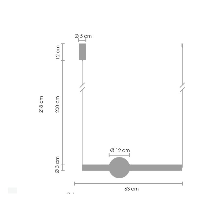 Lampa wisząca O-LINE LED 93 cm czarna