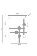 Lampa wisząca O-LINE S-4 LED mosiądz 79 cm