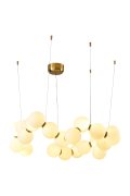 Lampa wisząca CORALLI-80 biało-mosiężna 80 cm