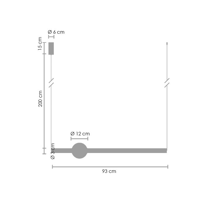 Lampa wisząca O-LINE LED 93 cm mosiądz