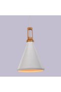 Lampa wisząca NORDIC WOODY biało drewniana 25 cm