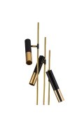 Lampa stojąca GOLDEN PIPE-3 czarno złota 180 cm