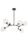 Lampa wisząca MODERN ORCHID-6 transparentno czarna 130 cm