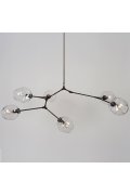 Lampa wisząca MODERN ORCHID-6 transparentno czarna 130 cm