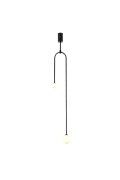 Lampa wisząca LOOP czarna 123 cm z białymi kloszami - nowoczesna do salonu