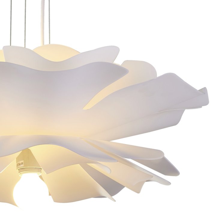 Lampa wisząca PEONY biała 50 cm - nowoczesna lampa sufitowa do salonu