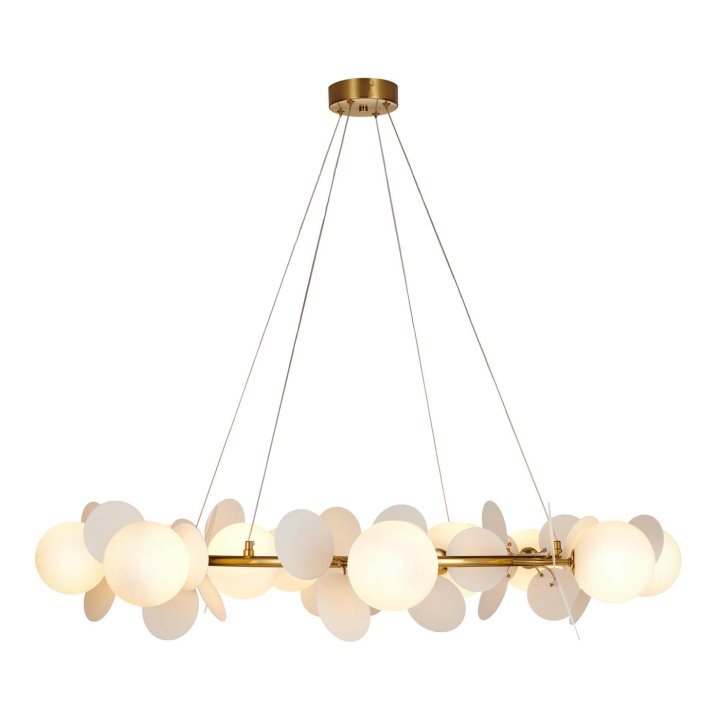 Lampa wisząca CHIC biało złota 105 cm - nowoczesna lampa do salonu