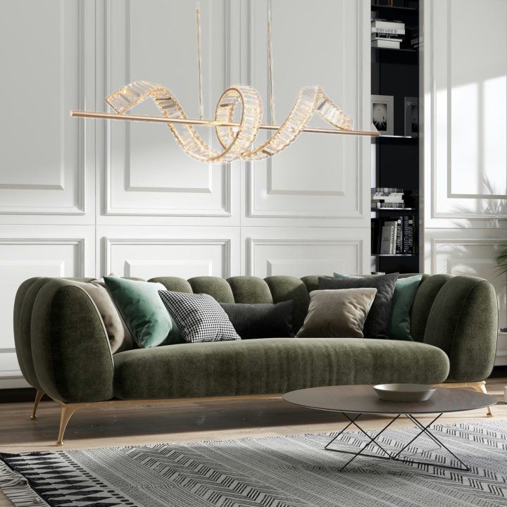 Lampa wisząca RITZ LED złota 150 cm