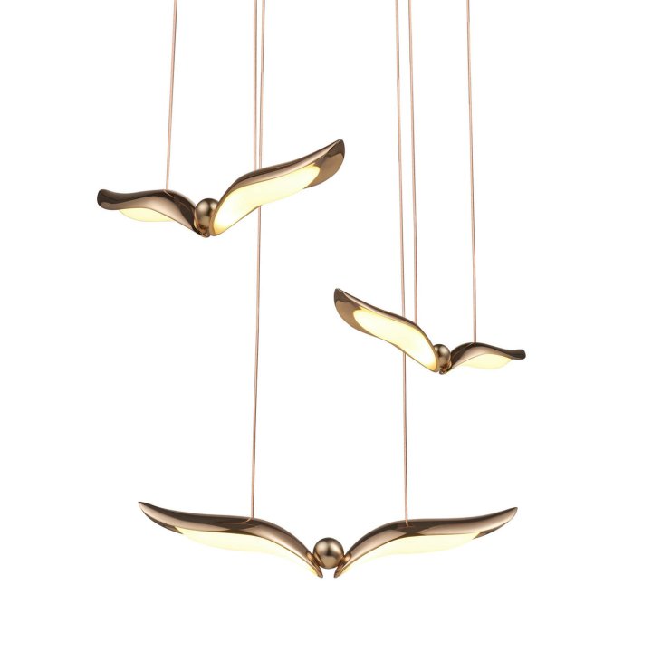 Lampa wisząca GUFO 3 LED różowe złoto 36 cm
