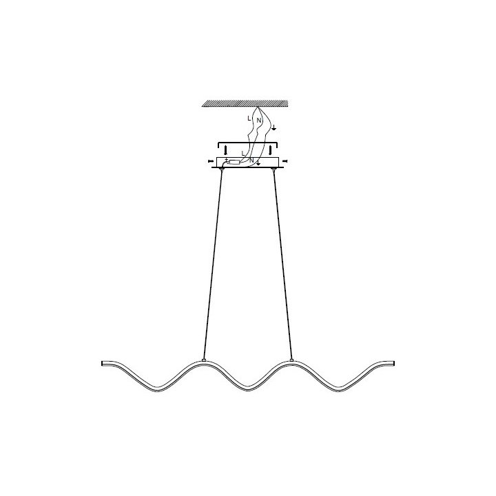 Lampa wisząca ZIGZAG LED czarna 90 cm