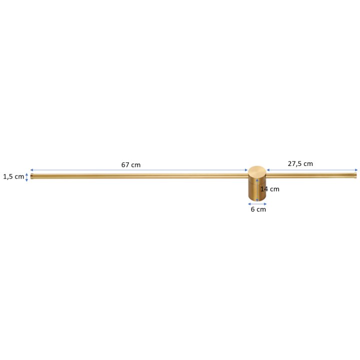 Lampa ścienna SPARO LED złota 100 cm