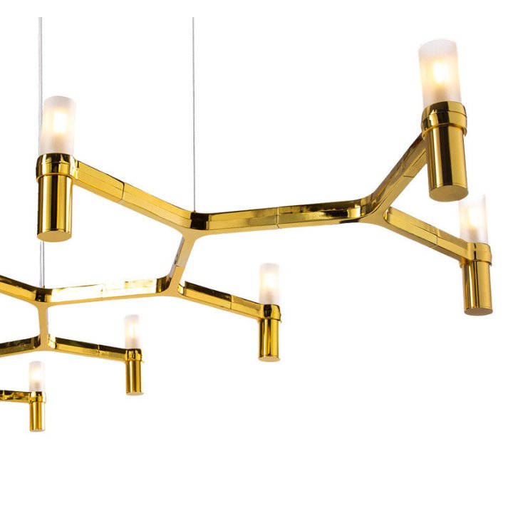 Lampa wisząca CANDLES-10 złota 165 cm