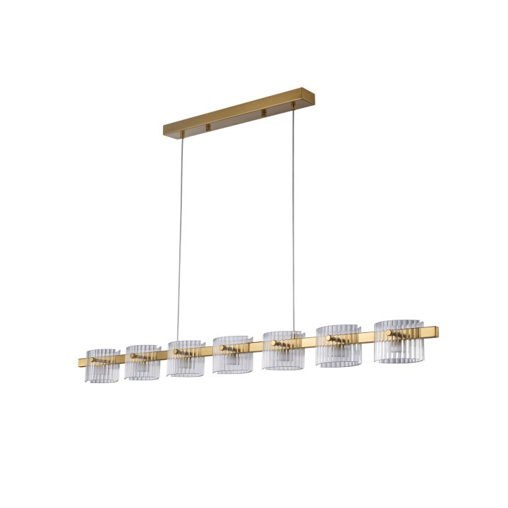 Lampa wisząca LED BACCIO złota 120 cm - nowoczesna lampa nad stół i wyspę