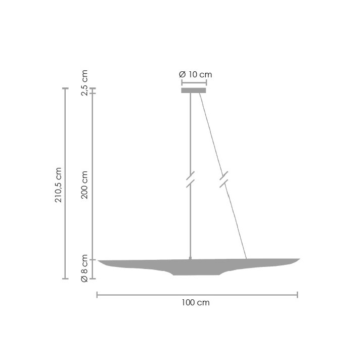 Lampa wisząca BLACK TUBE czarno złota 100 cm