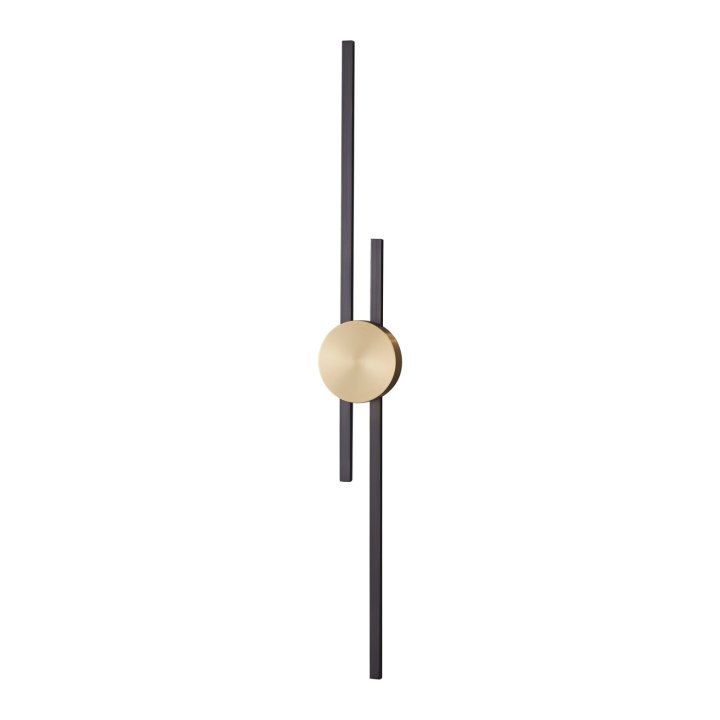 Lampa ścienna LED CENTRO czarny i mosiądz 92 cm - elegancki kinkiet