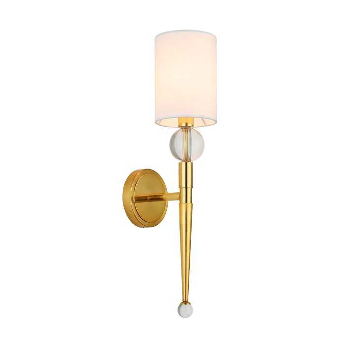 Lampa ścienna DAMA złota 52 cm glamour