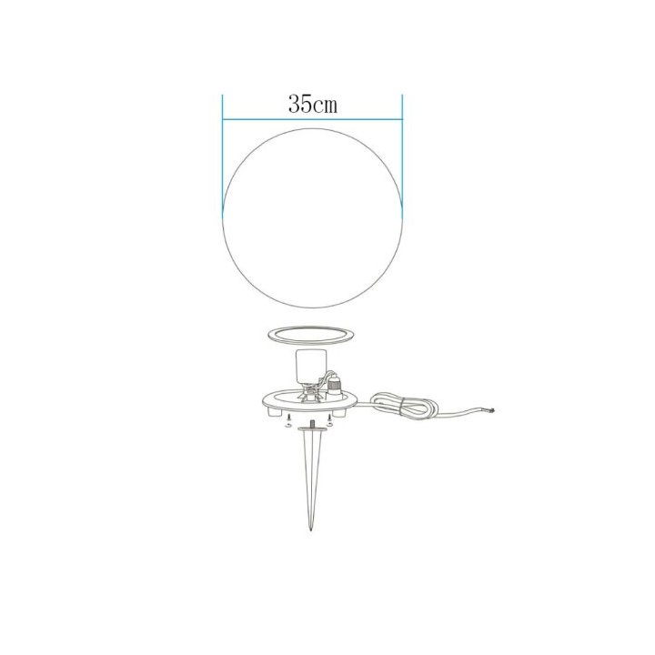 Lampa ogrodowa kula BALL S biała 35 cm