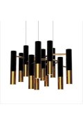 Lampa wisząca GOLDEN PIPE-13 czarno złota 60 cm
