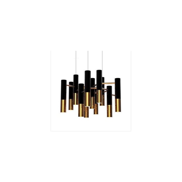 Lampa wisząca GOLDEN PIPE-13 czarno złota 60 cm