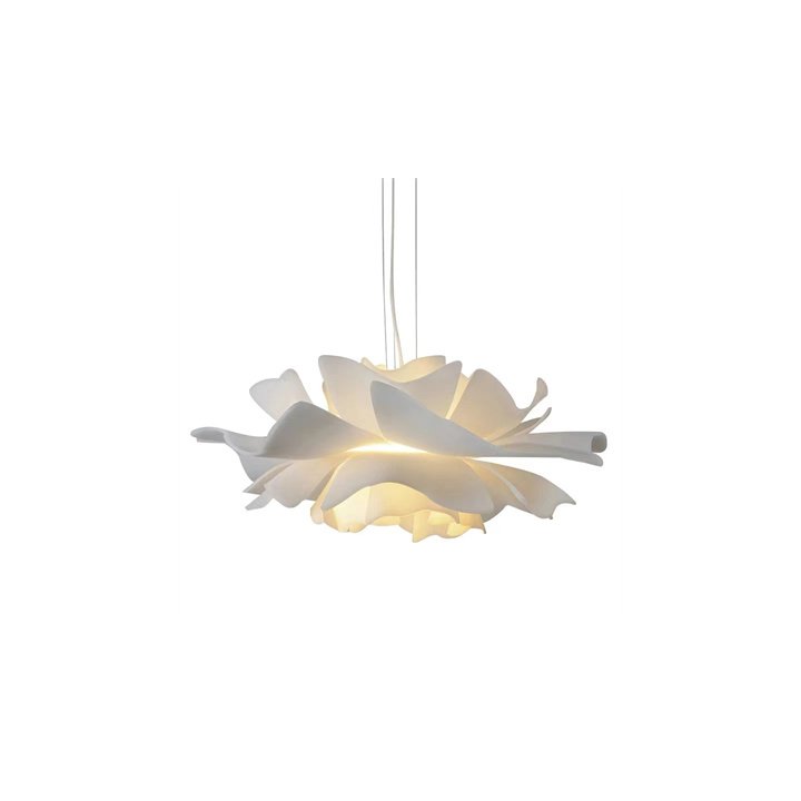 Lampa wisząca PEONY biała 50 cm - nowoczesna lampa sufitowa do salonu