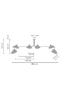 Lampa wisząca CRANE-6P czarna 280 cm