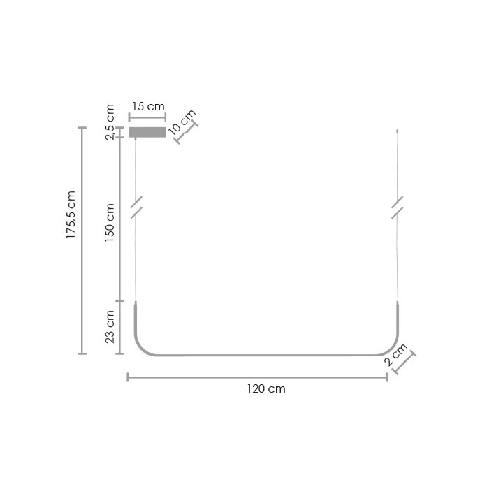 Lampa wisząca MINIMA-1 LED biała 120 cm