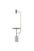 Lampa podłogowa ze stolikiem VINCENT złota 146 cm