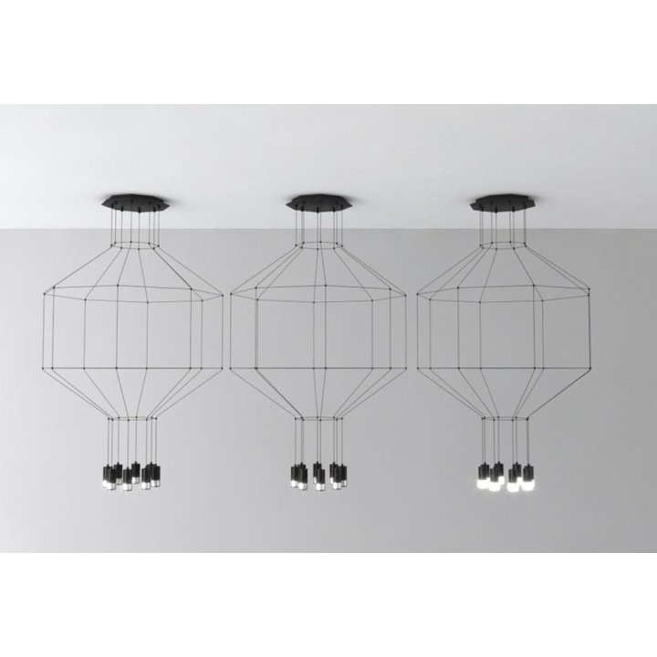 Lampa wisząca LINEA-8 czarna 80 cm