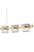 Lampa wisząca LED BACCIO złota 120 cm - nowoczesna lampa nad stół i wyspę
