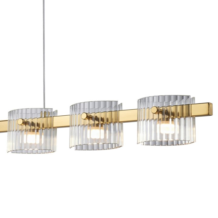 Lampa wisząca LED BACCIO złota 120 cm - nowoczesna lampa nad stół i wyspę