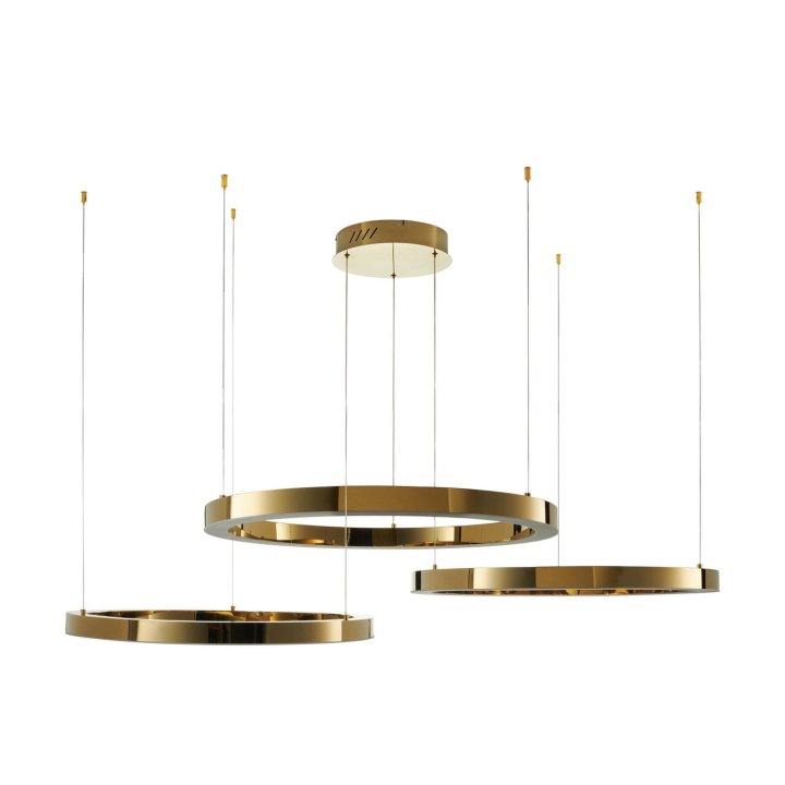 Lampa wisząca CIRCLE 40+60+80 LED złoty połysk na 1 podsufitce