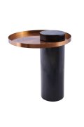 Stolik kawowy COLUMN marmurowy czarno miedziany 55 cm