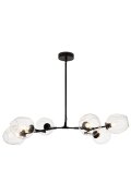 Lampa wisząca MODERN ORCHID-6 transparentno czarna 130 cm