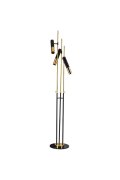 Lampa stojąca GOLDEN PIPE-3 czarno złota 180 cm