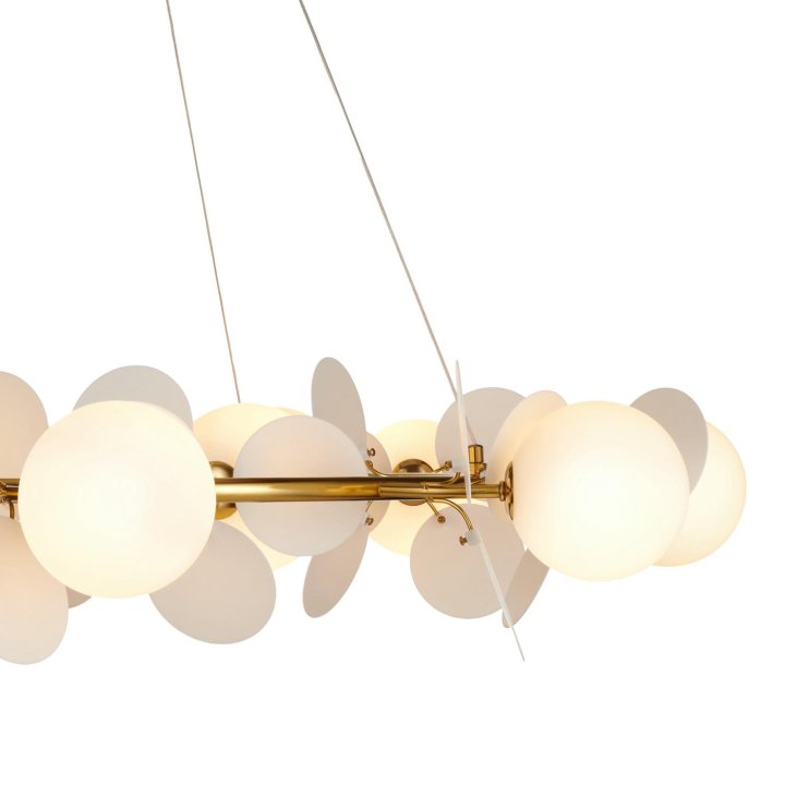 Lampa wisząca CHIC biało złota 105 cm - nowoczesna lampa do salonu