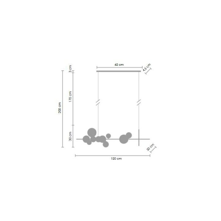 Lampa wisząca ORION LONG-120 czarna 120 cm