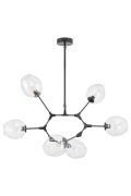 Lampa wisząca MODERN ORCHID-6 transparentno czarna 130 cm