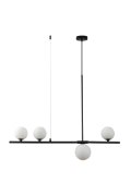 Lampa wisząca MODERNO czarna z białymi kulami 80 cm - do salonu, jadalni i biura