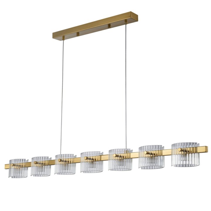 Lampa wisząca LED BACCIO złota 120 cm - nowoczesna lampa nad stół i wyspę