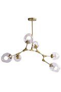 Lampa wisząca MODERN ORCHID-6 złoto transparentna 130 cm