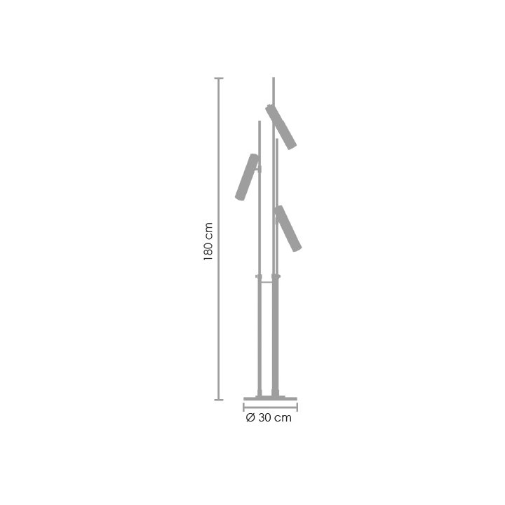 Lampa stojąca GOLDEN PIPE-3 czarno złota 180 cm
