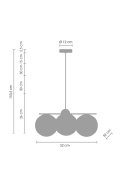 Lampa wisząca VENUS-3 przydymiona 60 cm