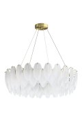 Lampa wisząca PIUMA mosiądz biała 80 cm