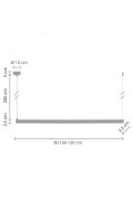 Lampa wisząca BEAM-80 LED tytan 80 cm