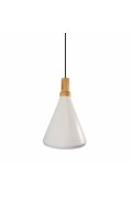 Lampa wisząca NORDIC WOODY biało drewniana 25 cm