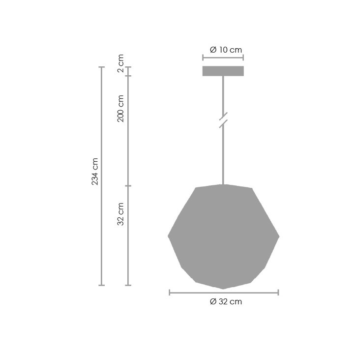 Lampa wisząca FUTURI STAR złota 32 cm