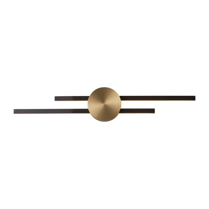 Lampa ścienna LED CENTRO czarny i mosiądz 64 cm - elegancki kinkiet