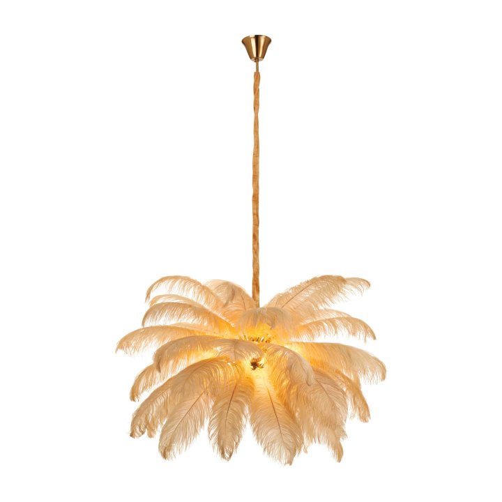 Lampa wisząca EMU pióra beżowe 100 cm